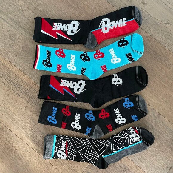 David Bowie 2024 The David Bowie Archive 5 Pairs Colorful Crew Socks Sz OS NWT - Picture 5 of 7